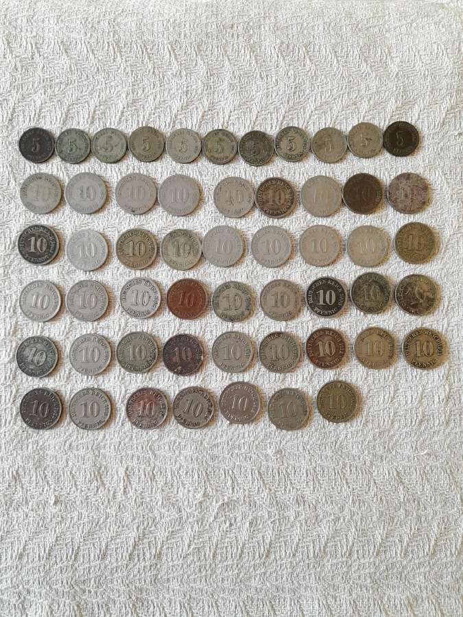 5 ir 10 pfennig 1875-1915 /Vokietija/