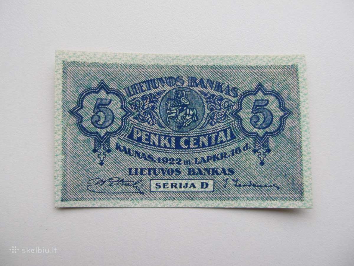 5 centai , Lietuva , 1922 lapkritis