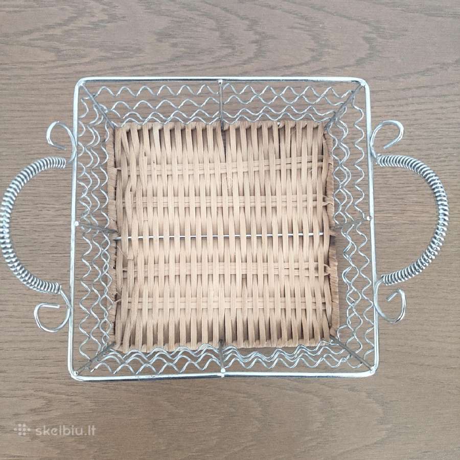 Pintas iš metalo ir vytelių krepšelis - nuotraukos Nr. 2