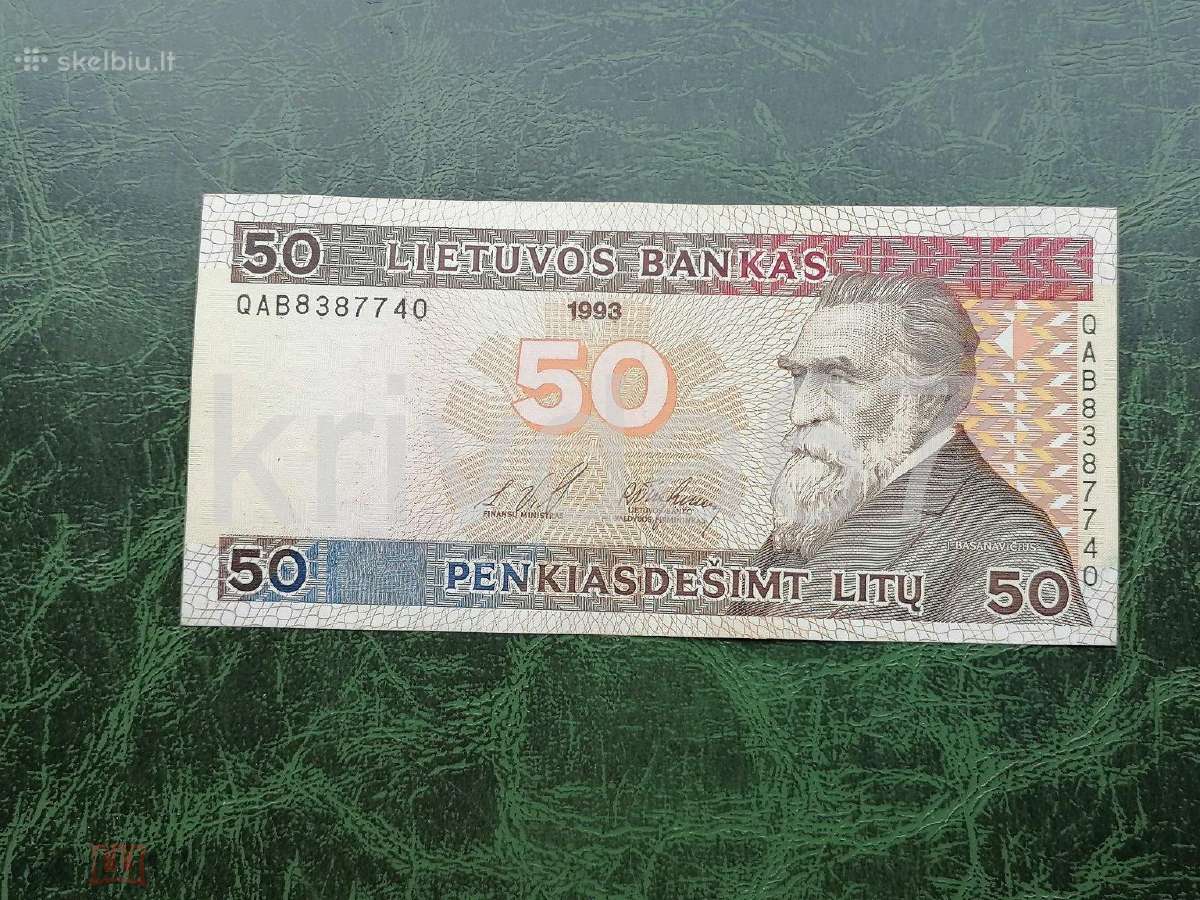 50 lt 1993 m.retas banknotas