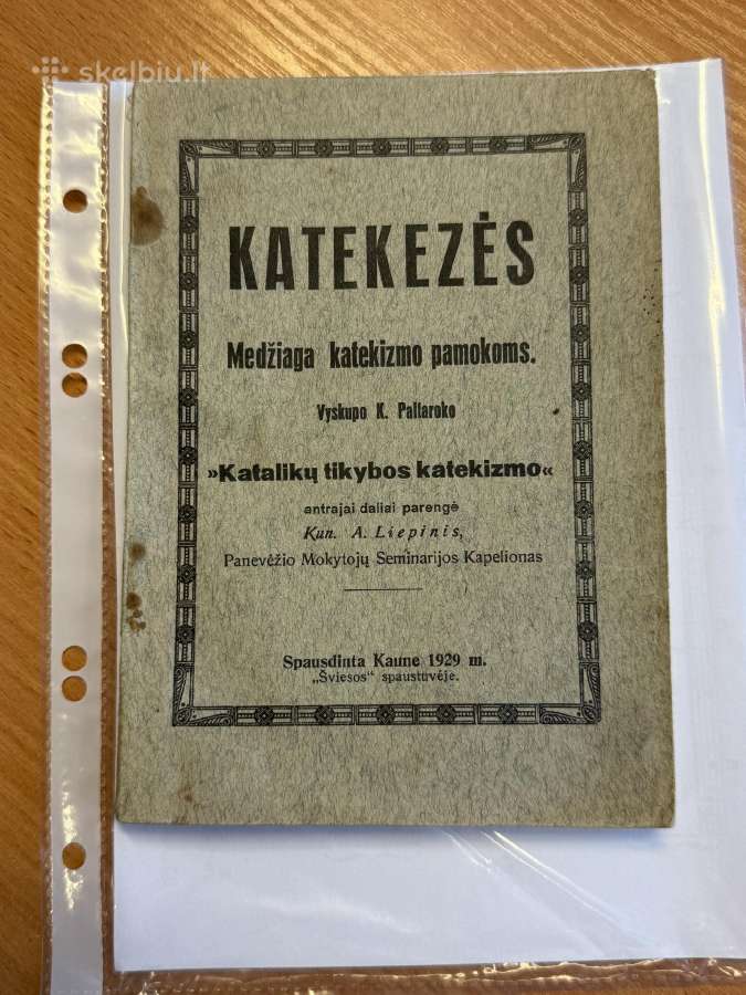Katekezės. Medžiaga katekizmo pamokoms. 1929 m.