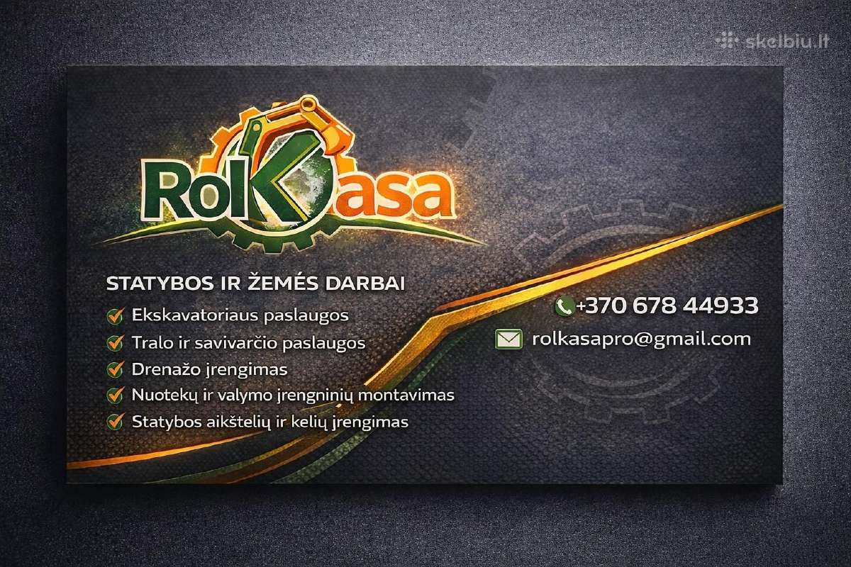 Ekskavatoriaus paslaugos-žemės ir statybos darbai - nuotraukos Nr. 3