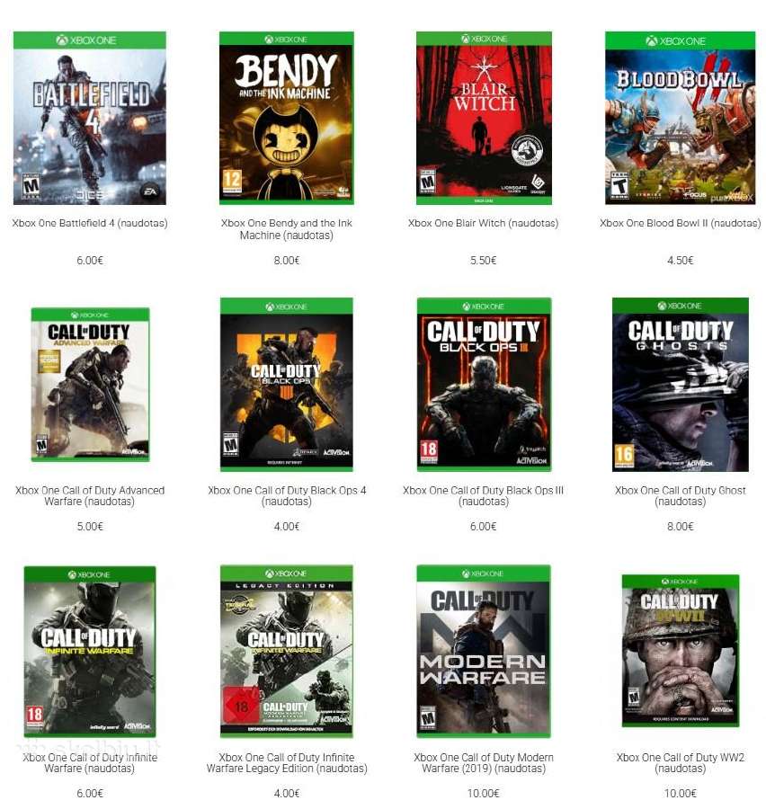 Xbox One, Xbox 360 naudoti žaidimai