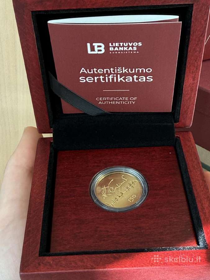 Auksinė moneta skirta M. K. Čiurlioniui Čiurlionio - nuotraukos Nr. 2
