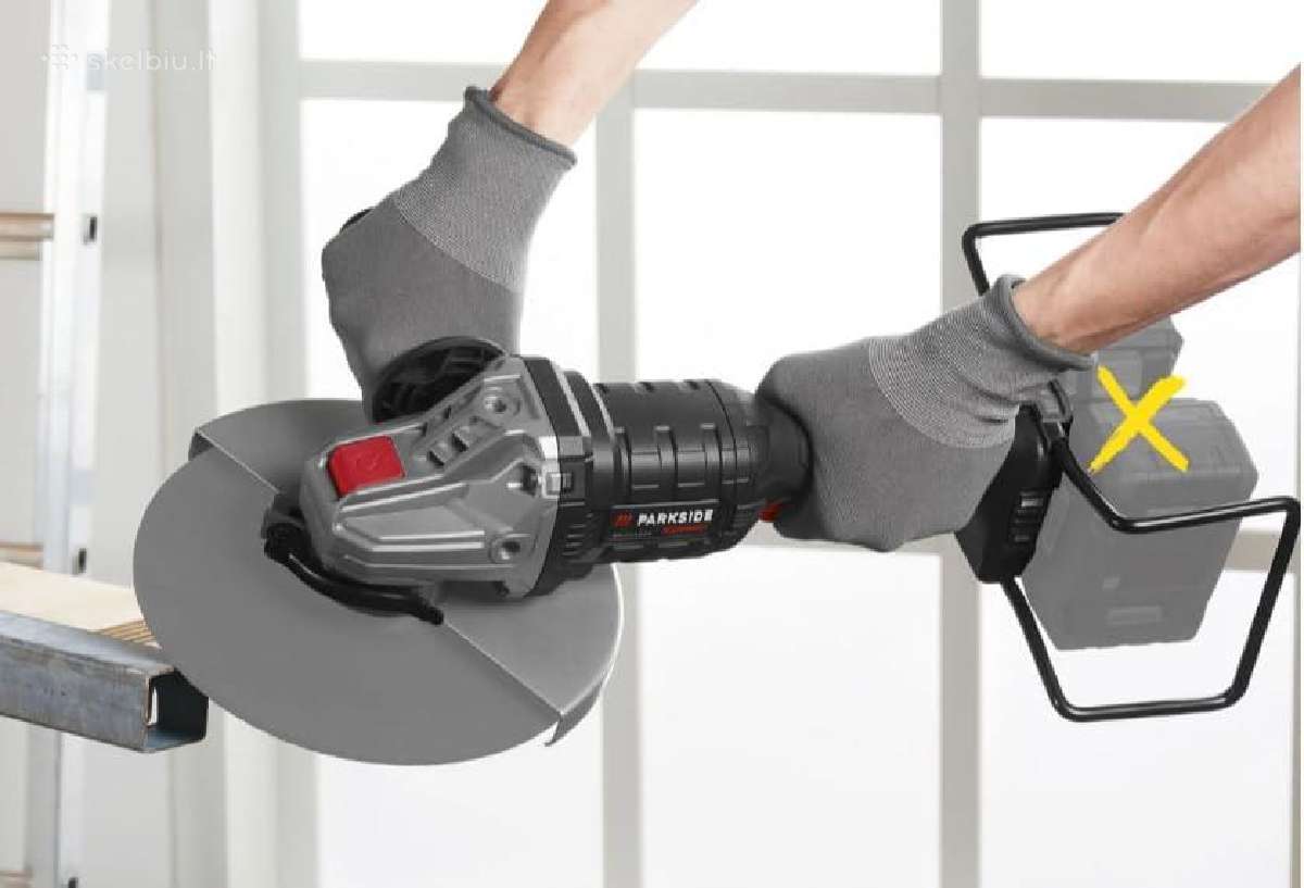Nauji Parkside kampiniai šlifuokliai 230mm diskui - nuotraukos Nr. 4