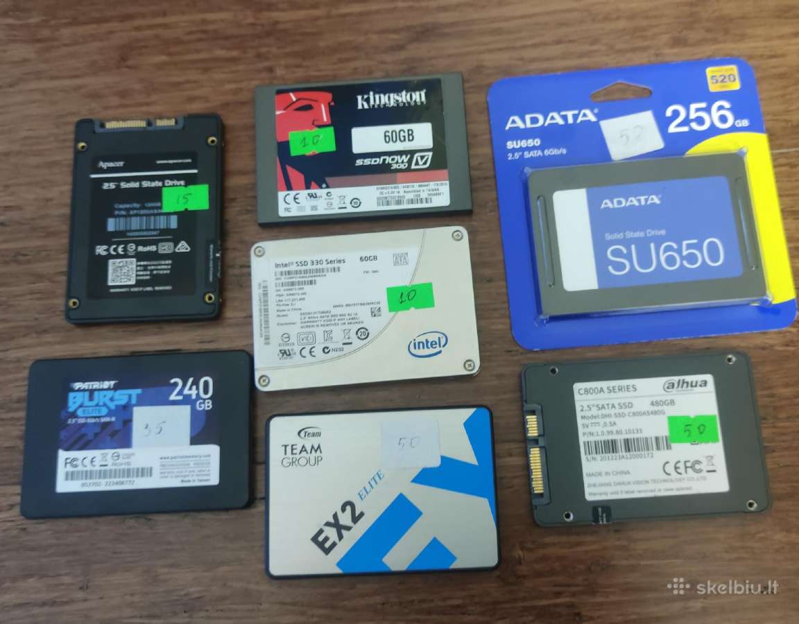 Diskai SSD M2 ir HDD 128-4tb
