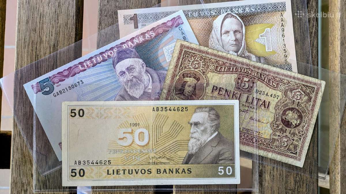 Litai, centai - banknotai nuo 1922 m
