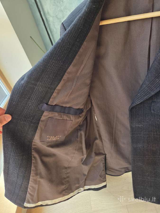 Zara Man švarkas puspaltis tweed - nuotraukos Nr. 3