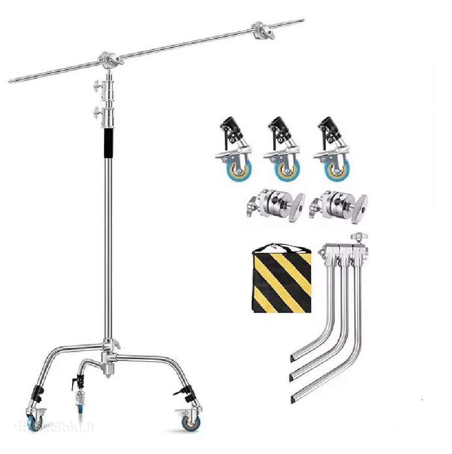Profesionalus C-stand stovas su ratukais