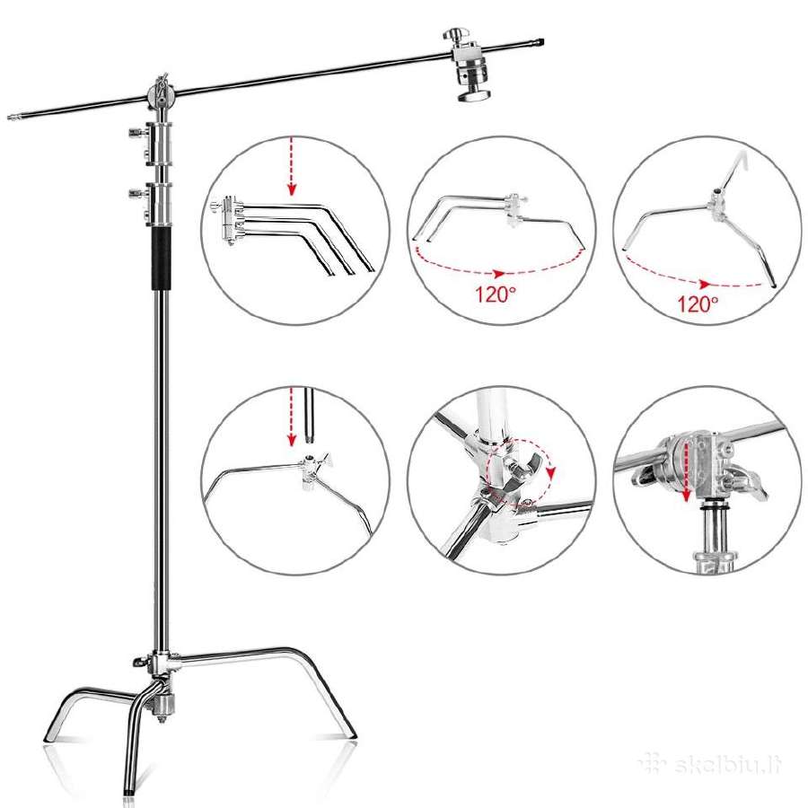 Profesionalus C-stand stovas su ratukais - nuotraukos Nr. 6