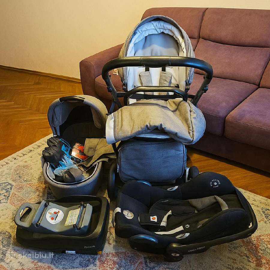 X-lander X-pulse 3in1 vežimėlis + Familyfix bazė