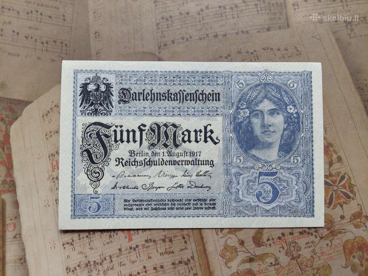 5 mark 1917 Vokietijos imperija unc