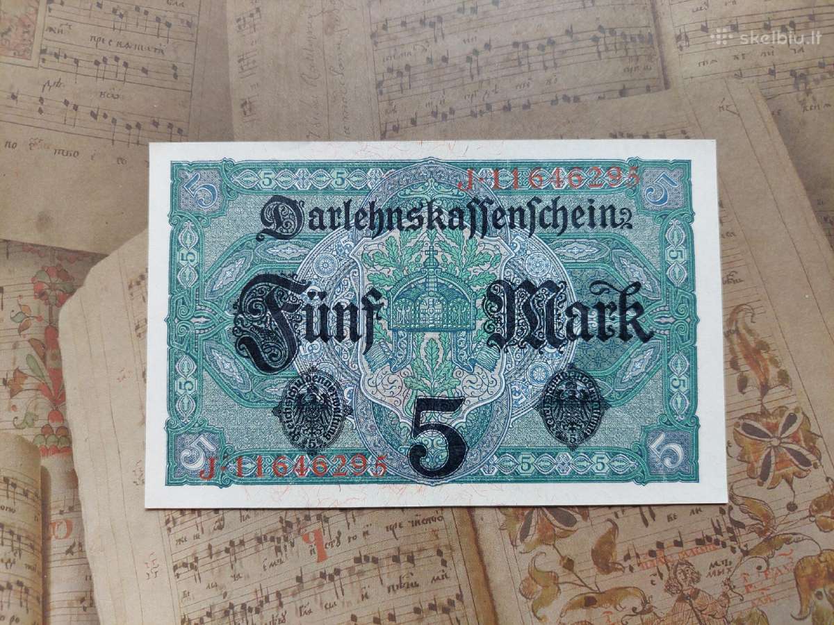 5 mark 1917 Vokietijos imperija unc - nuotraukos Nr. 2