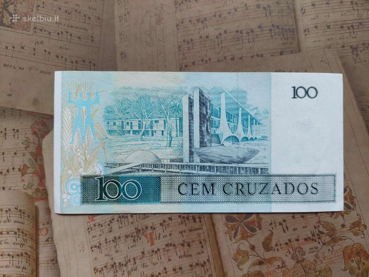 100 cruzados 1980 Braziljia unc - nuotraukos Nr. 2