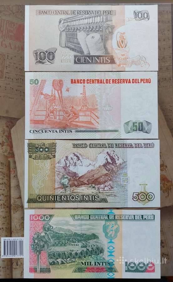 Peru rinkinys 1987 50 100 500 1000 intis unc - nuotraukos Nr. 2