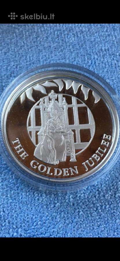 Moneta Falkland isl. 2002m. 50 pensu, sidabras