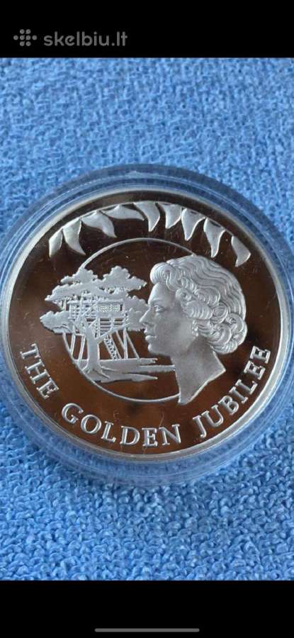 Moneta Falkland isl. 2002m. 50 pensu, sidabras