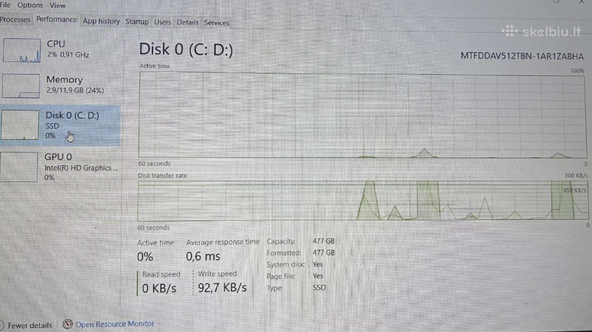 Hp Elitebook 820 G3 (su defektu). 12 GB/500 GB M2 - nuotraukos Nr. 4