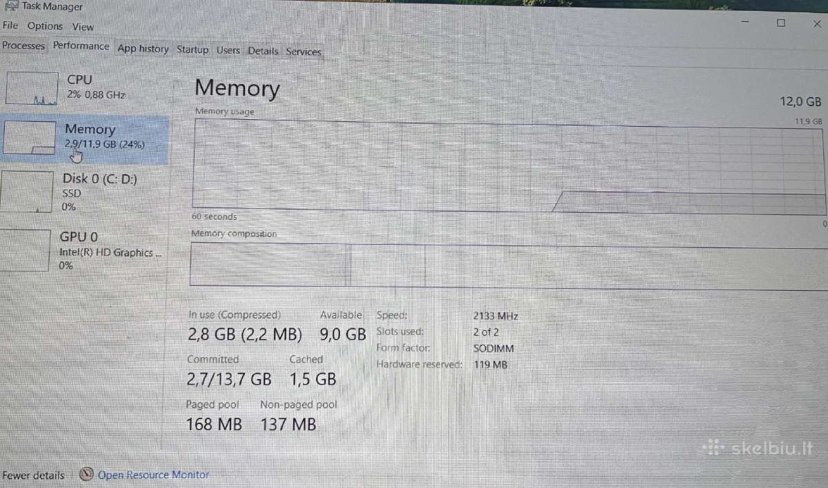 Hp Elitebook 820 G3 (su defektu). 12 GB/500 GB M2 - nuotraukos Nr. 8
