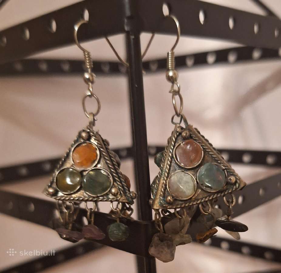 Boho stil piramidės formos auskarai