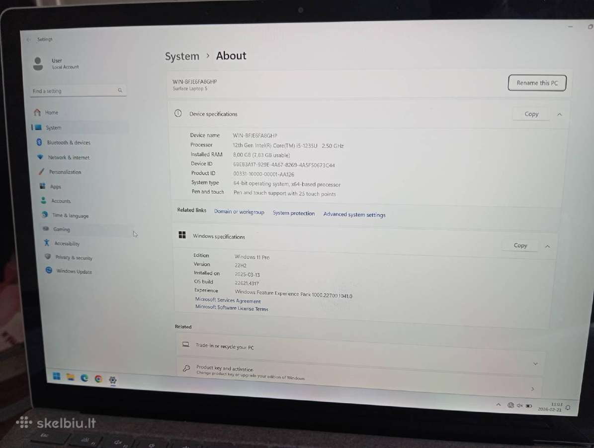 Microsoft Surface Laptop 5, i5-12th - nuotraukos Nr. 3
