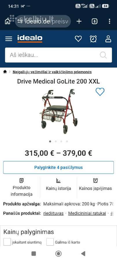 Vaikštynė Drive Medical Rollator Golite 200
