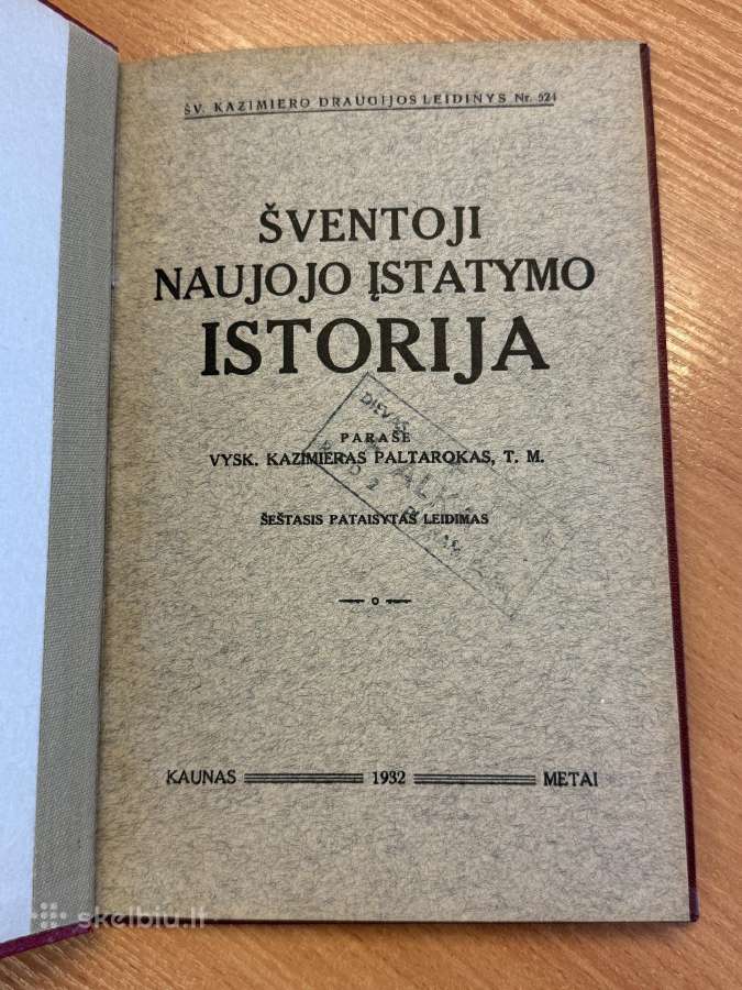 Šventoji Naujojo įstatymo istorija 1932m.
