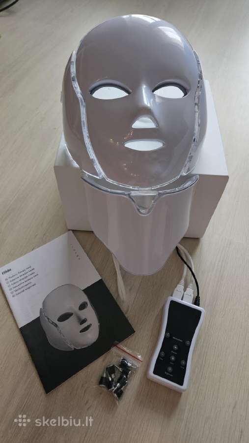Fotoninė LED šviesos veido/kaklo kaukė