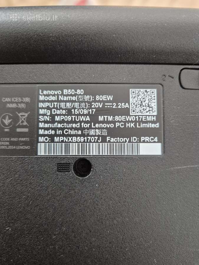 Lenovo B50-80 nešiojamas kompiuteris - nuotraukos Nr. 3