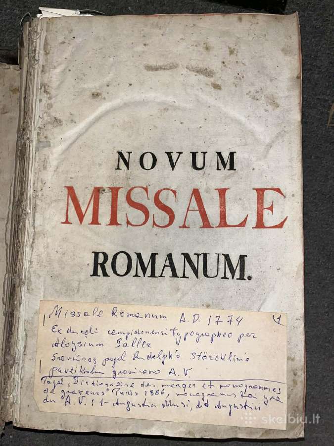 Sena religinė knyga „Missale Romanum“ 1774 m. - nuotraukos Nr. 2