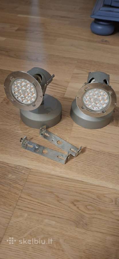 2 Kryptiniai šviestuvai (spotai)su LED lemputėmis - nuotraukos Nr. 2