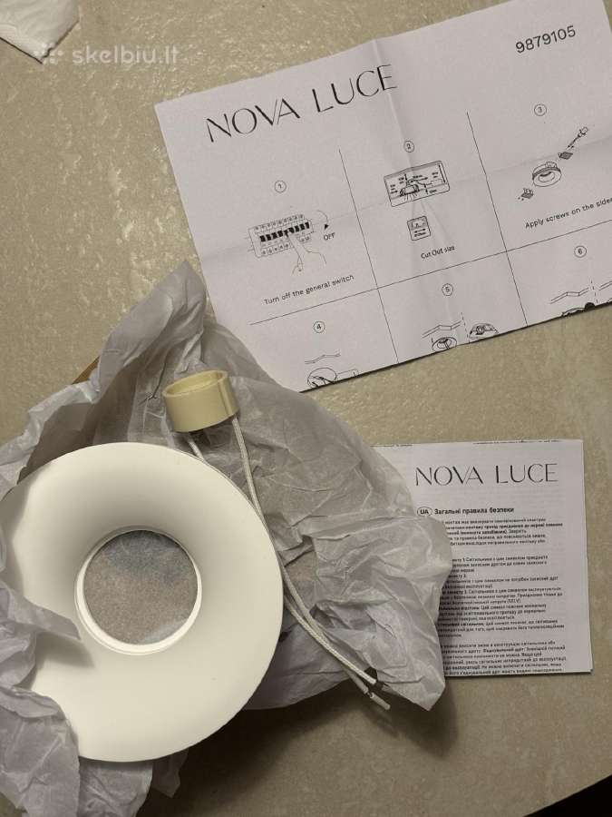 Nova Luce priglaistomas gipsinis šviestuvas (x2)