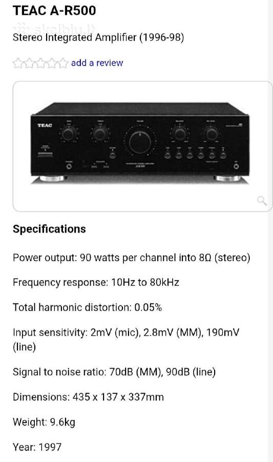 Teac a-r500