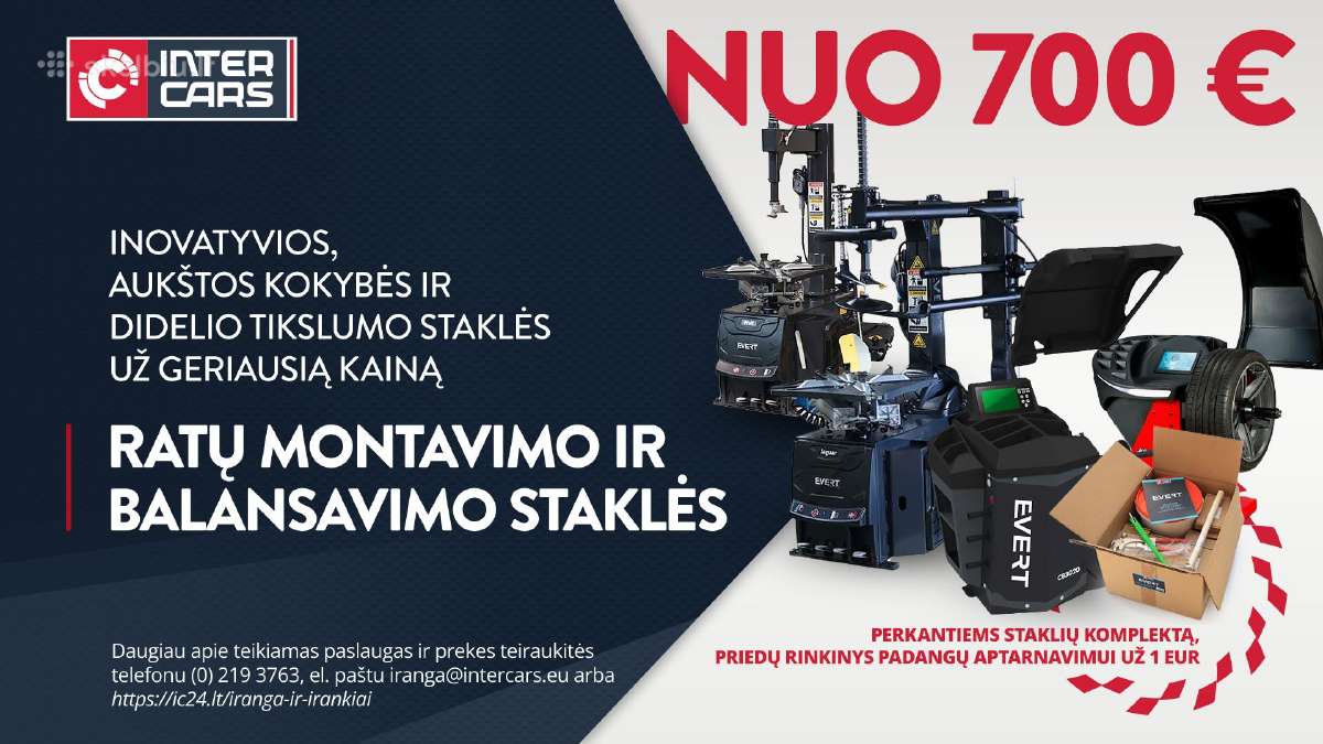 Ratų montavimo ir balansavimo staklės ir įranga