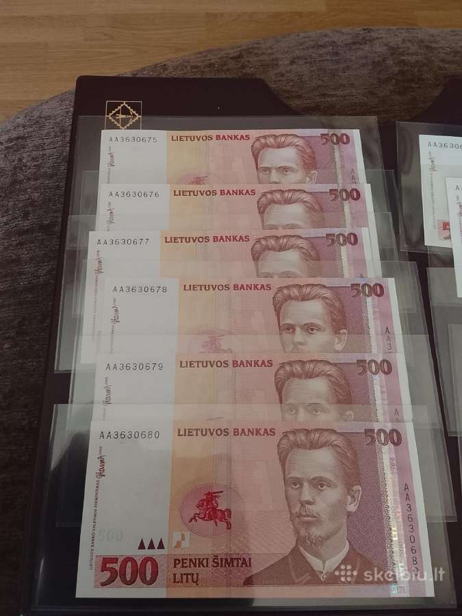 500 litų 2000m. Unc - nuotraukos Nr. 2