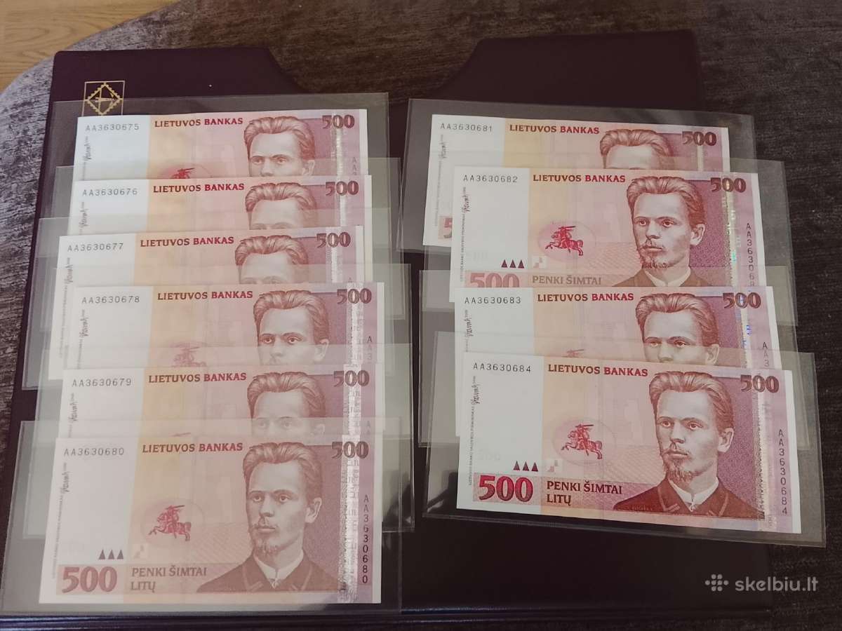 500 litų 2000m. Unc
