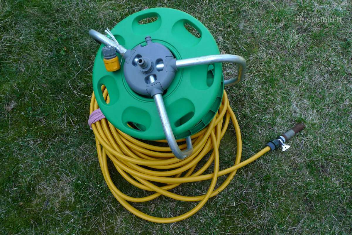 Laistymo žarna su visu vyniojimu mechanizmu puiki