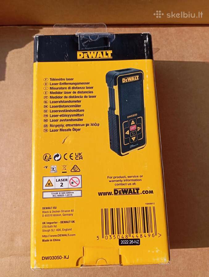 Dewalt Dw03050-xj Lazerinis atstumo matuoklis - nuotraukos Nr. 2