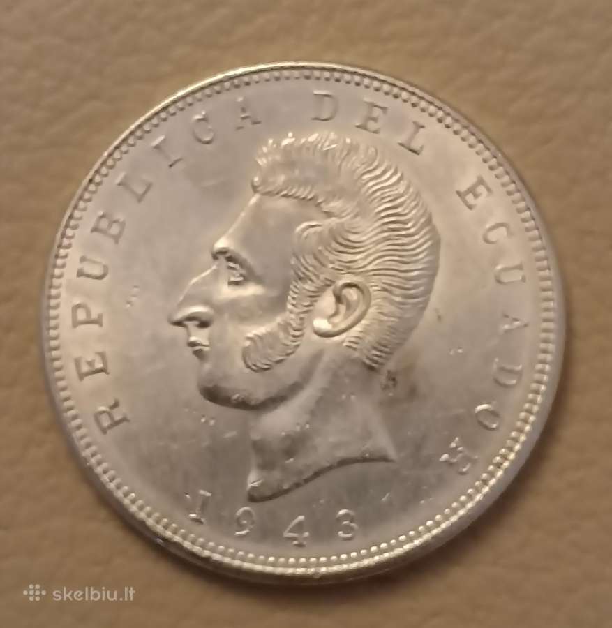 Retos Ekvadoro 5 Sukrės (Cinco Sucres) Unc stovio - nuotraukos Nr. 2