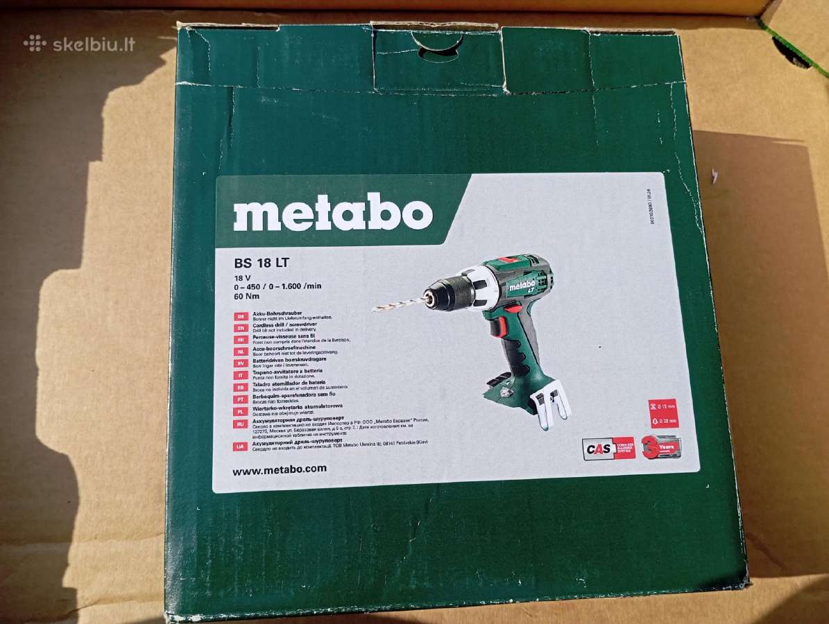 Akumuliatorinis gręžtuvas suktuvas Metabo Bs 18 - nuotraukos Nr. 2