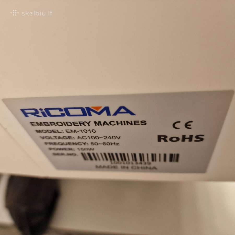 Parduodama Ricoma Em-1010-10s siuvinėjimo mašina - nuotraukos Nr. 2