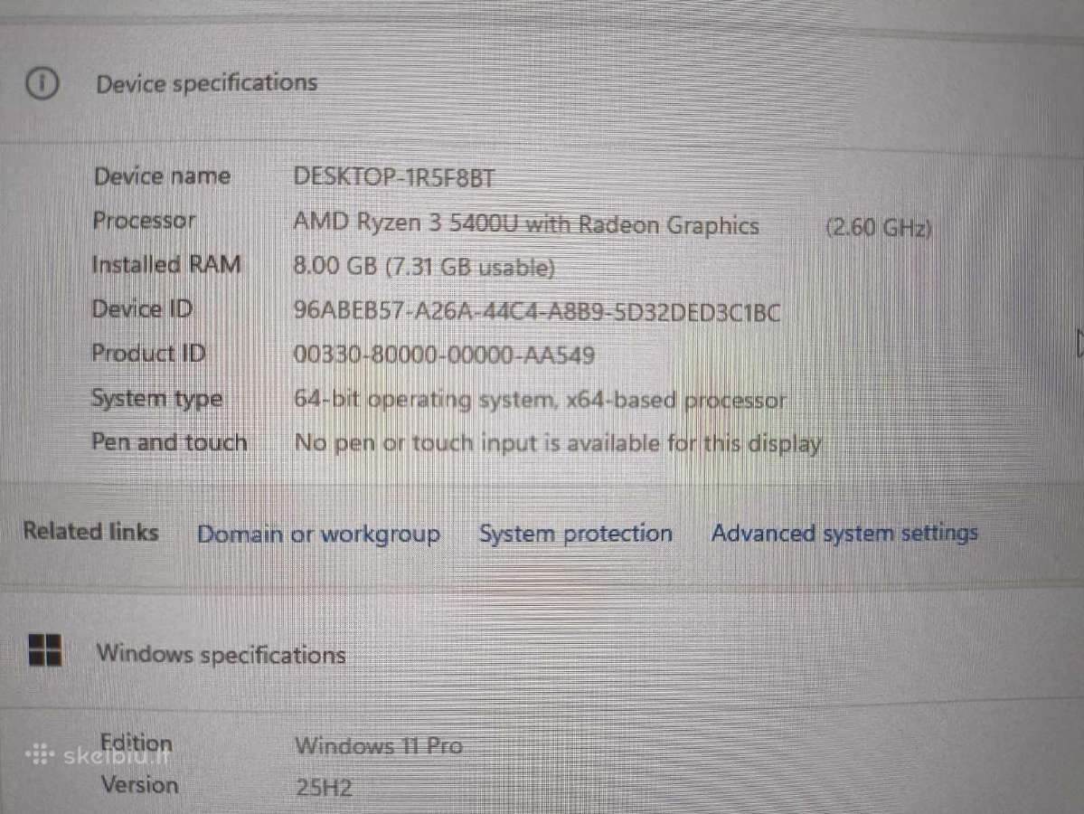 Probook 14" Fhd Ips Ryzen 3 5400u 8gb 256gb SSD - nuotraukos Nr. 4
