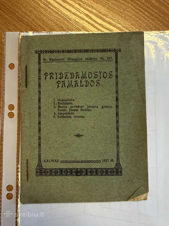 Pridedamosios pamaldos 1927 m.