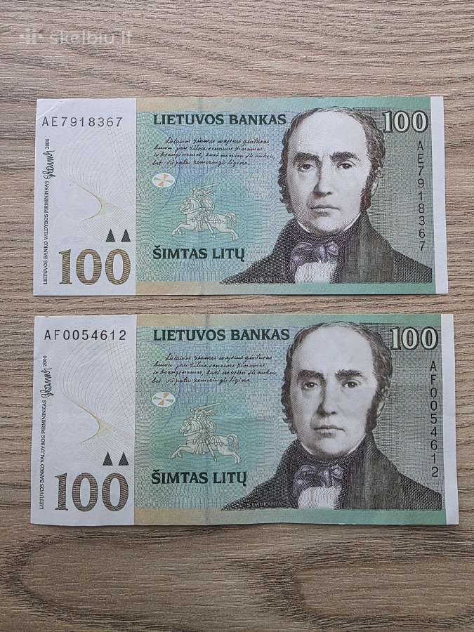 2000 metų 100 litų gražūs apyvartiniai