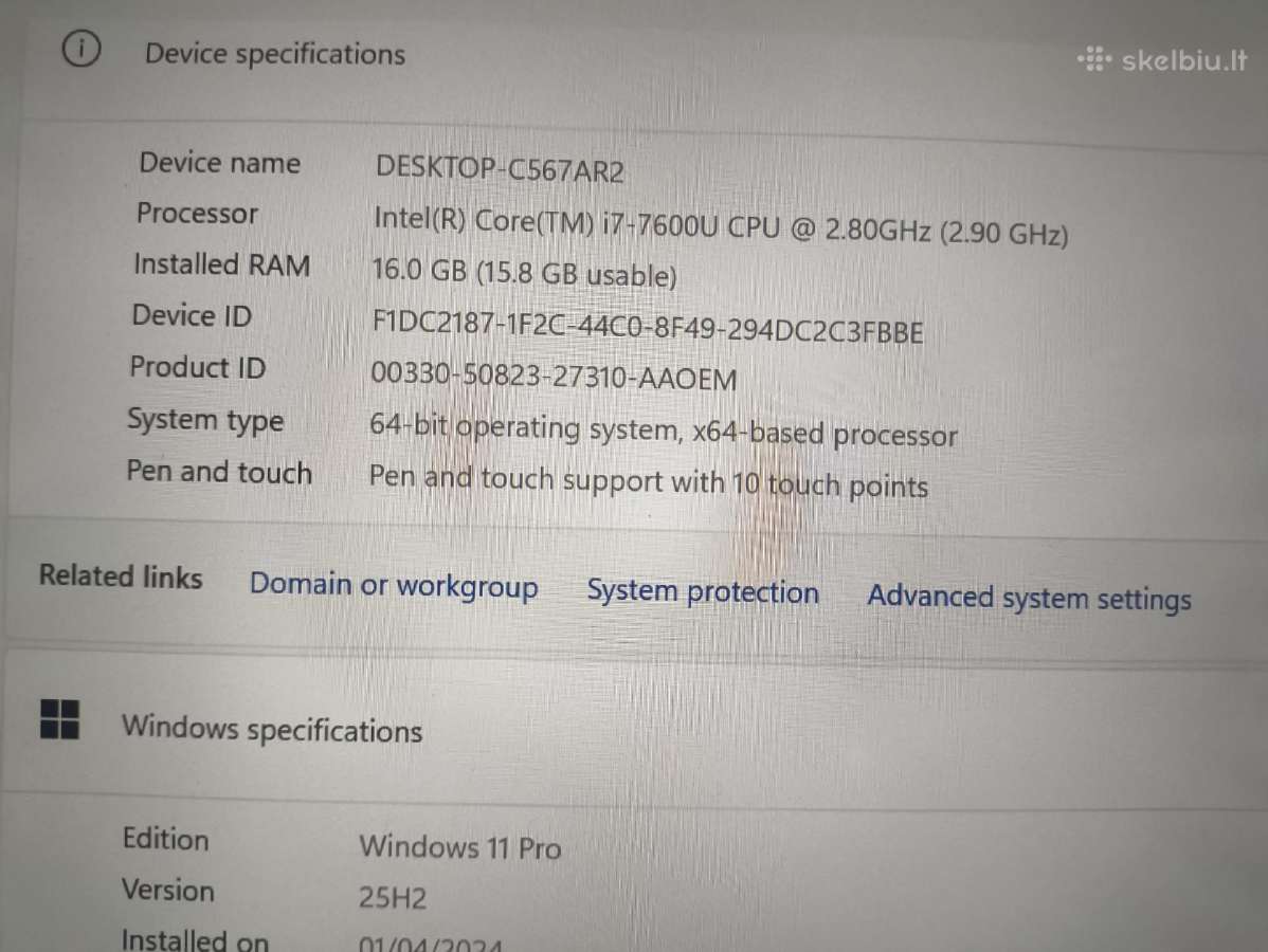 Thinkpad Yoga X1 14" X360 i7-7600u 16gb 512gb SSD - nuotraukos Nr. 5