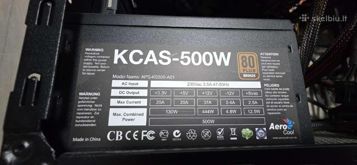 Pc i5-6600k / Rx 580 4gb / 32gb RAM / 500gb SSD - nuotraukos Nr. 2