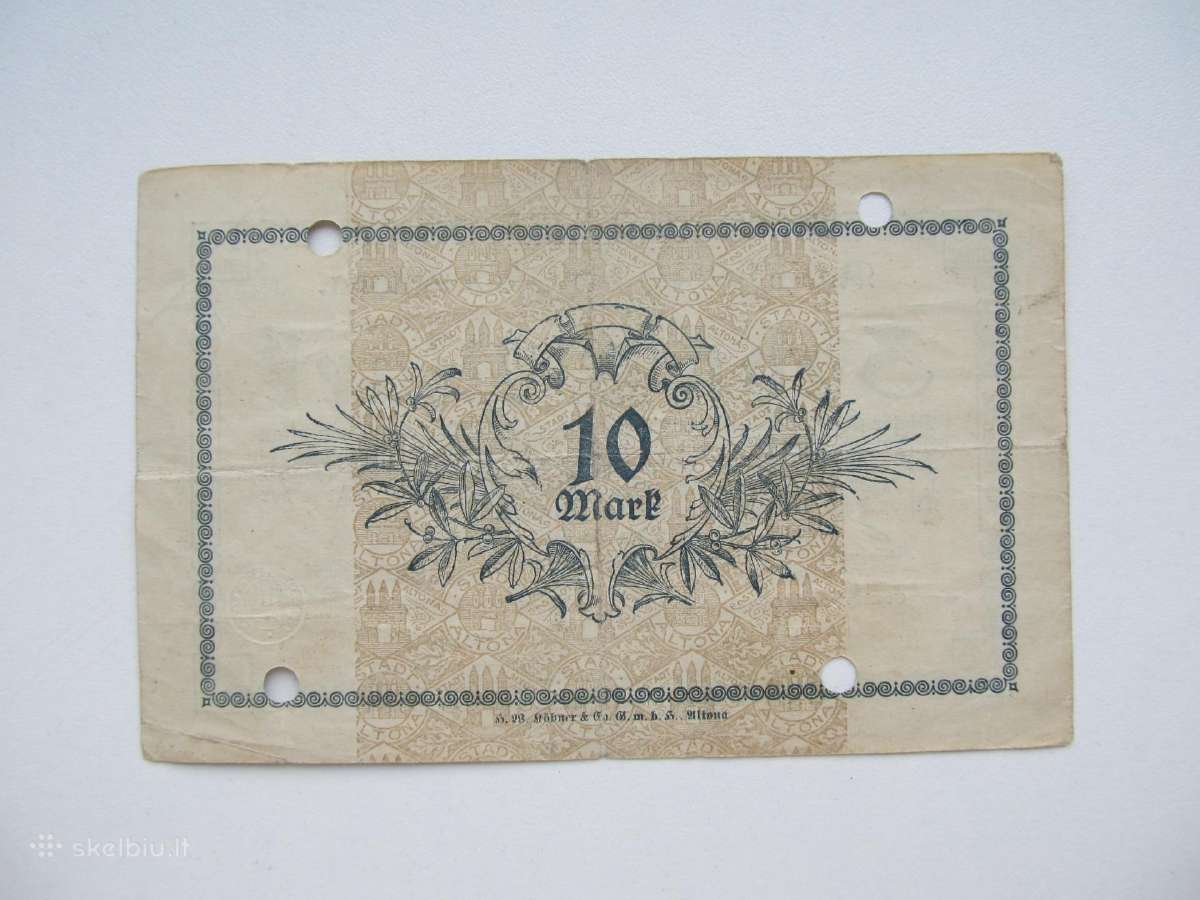 10 markiu , Altona Vokietija , 1918 - nuotraukos Nr. 2