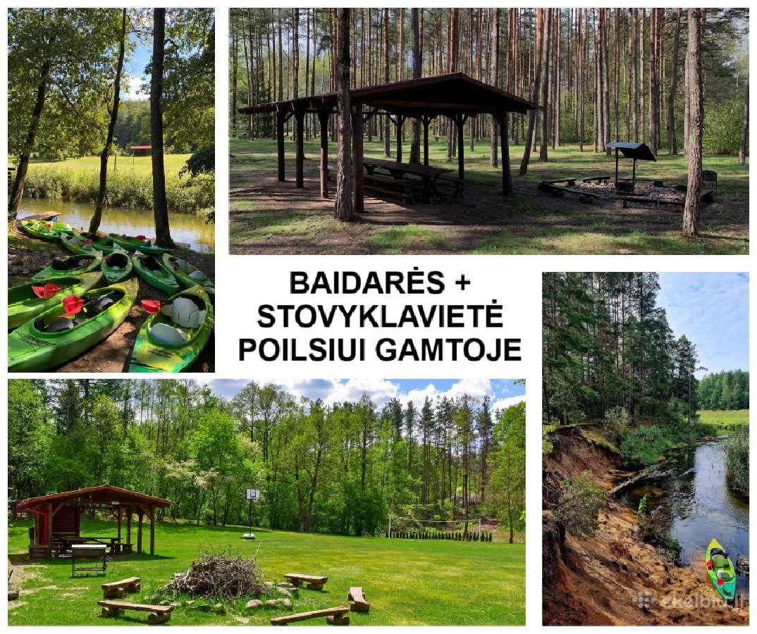 Poilsiavietė - Stovyklavietė šalia upės ir ežero