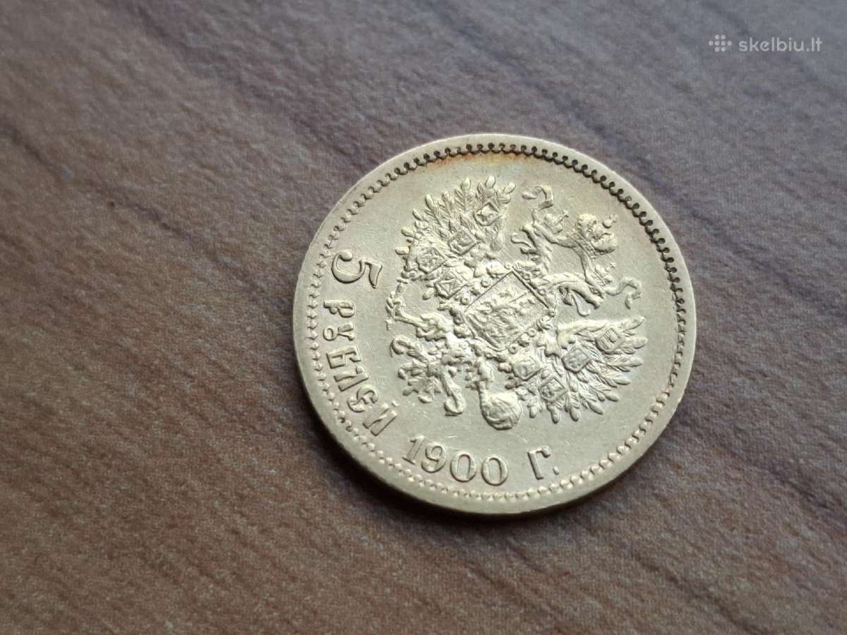 1900 5 rubliai auksas moneta Nikolajus - nuotraukos Nr. 2