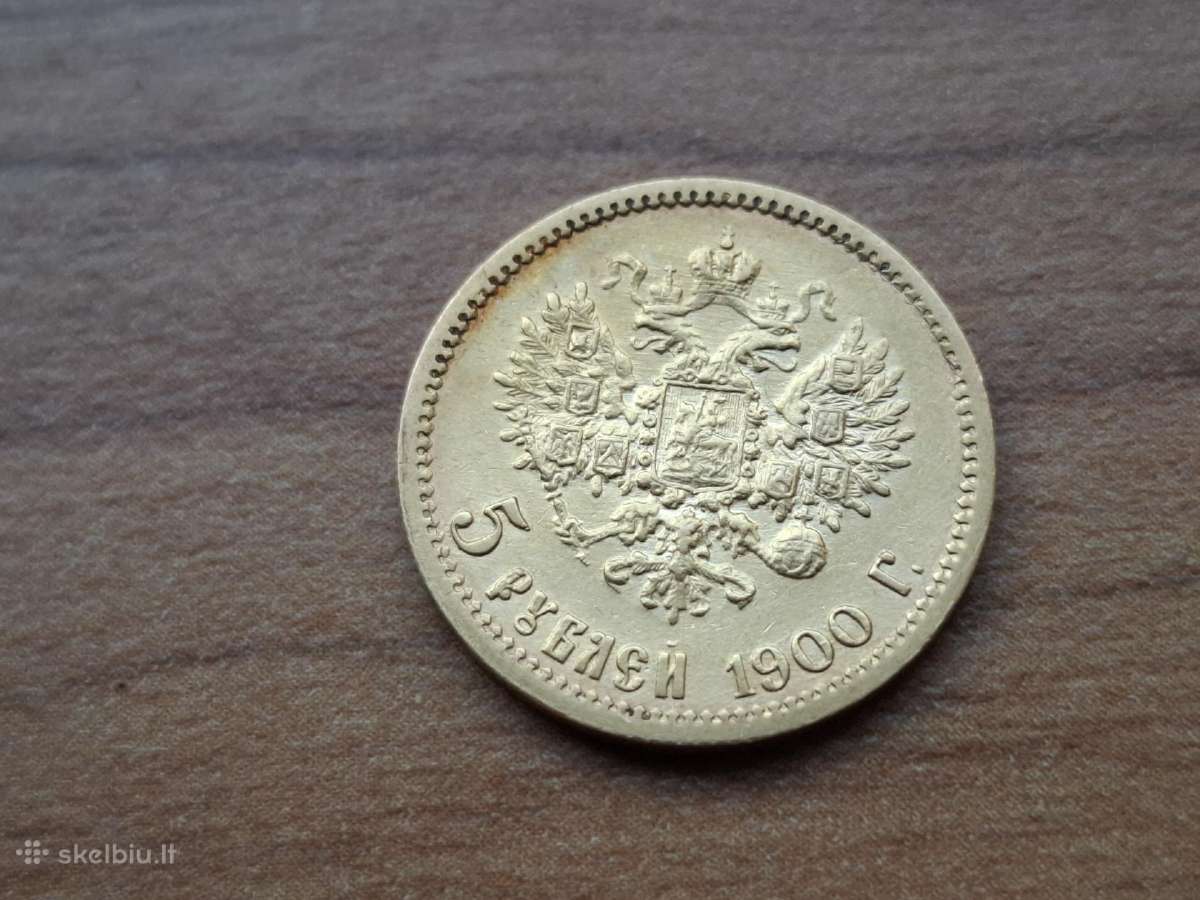 1900 5 rubliai auksas moneta Nikolajus - nuotraukos Nr. 4